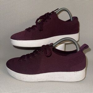 FitFlop Rally E01 Multi-Knit Red Maroon Comfort Sneakers Shoes Womens Size 7